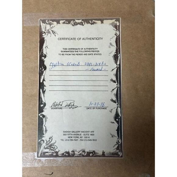 Framed Egyptian Scarab 2345-30 BC amulet Authentic - Picture 5 of 6